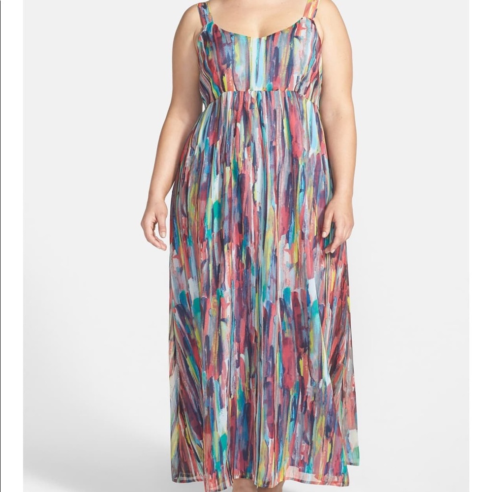 BB Dakota Maxi Dress Multi colored water colored